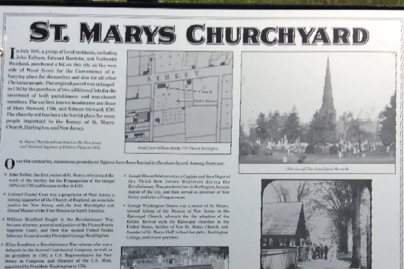 St. Mary's churchyard on West Broad Street in Burlington City, New Jersey