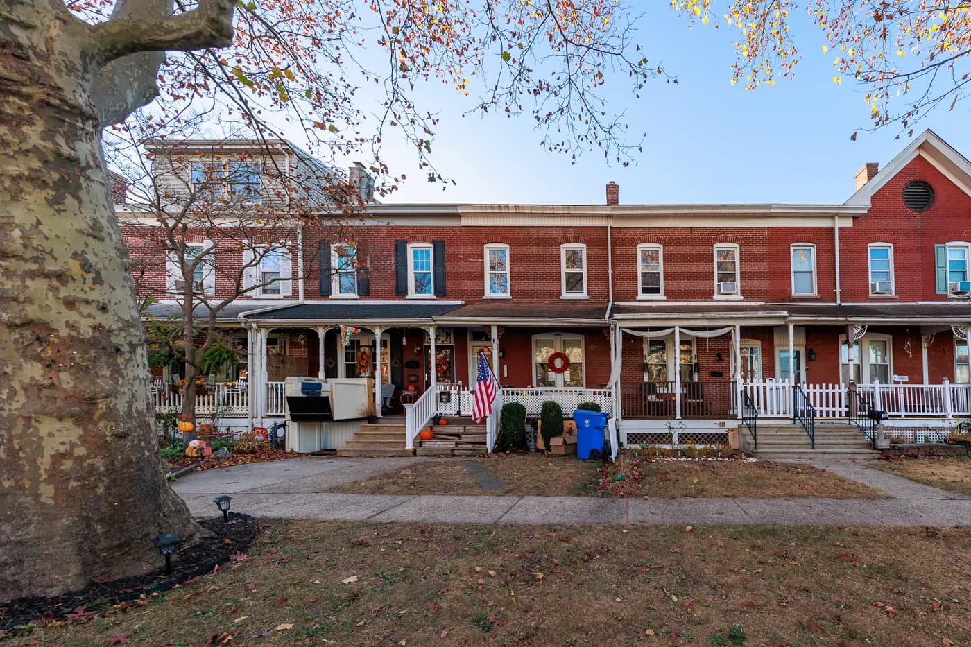 Company-built row houses in the Roebling village section of Florence Township, New Jersey
