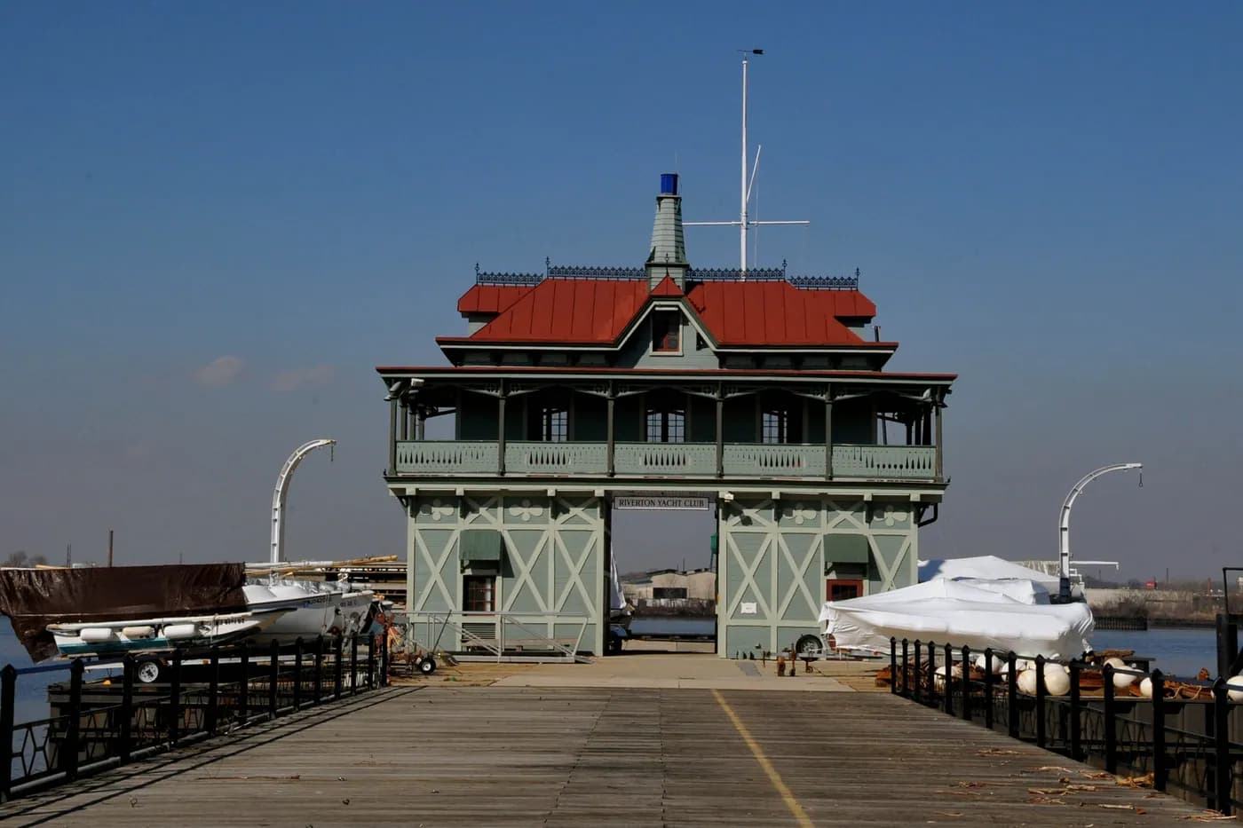 The Riverton Yacht Club on the Delaware River in Riverton, New Jersey