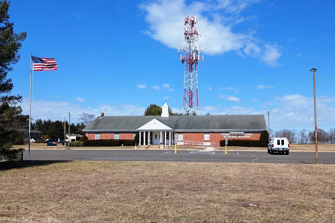 The municipal building in Springfield Township, Burlington County, New Jersey